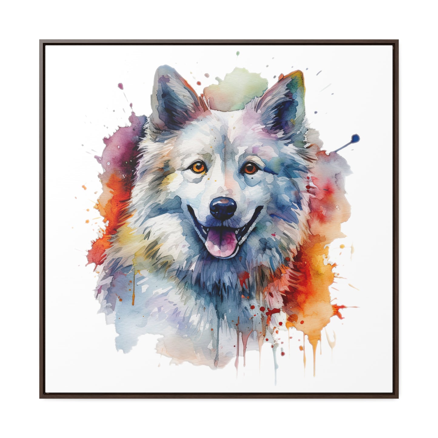 American Eskimo Dog 3 Gallery Canvas Wraps, Square Frame