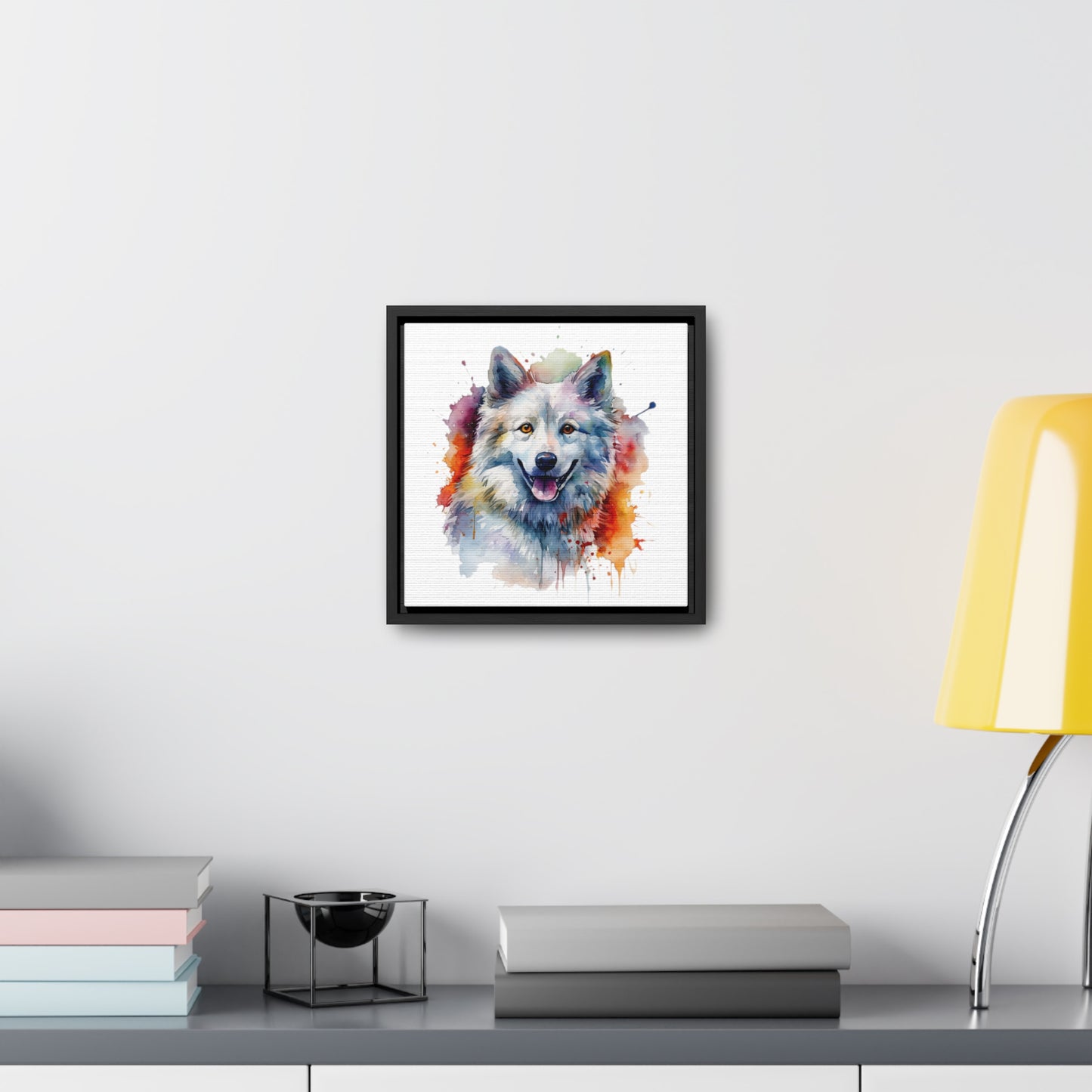American Eskimo Dog 3 Gallery Canvas Wraps, Square Frame
