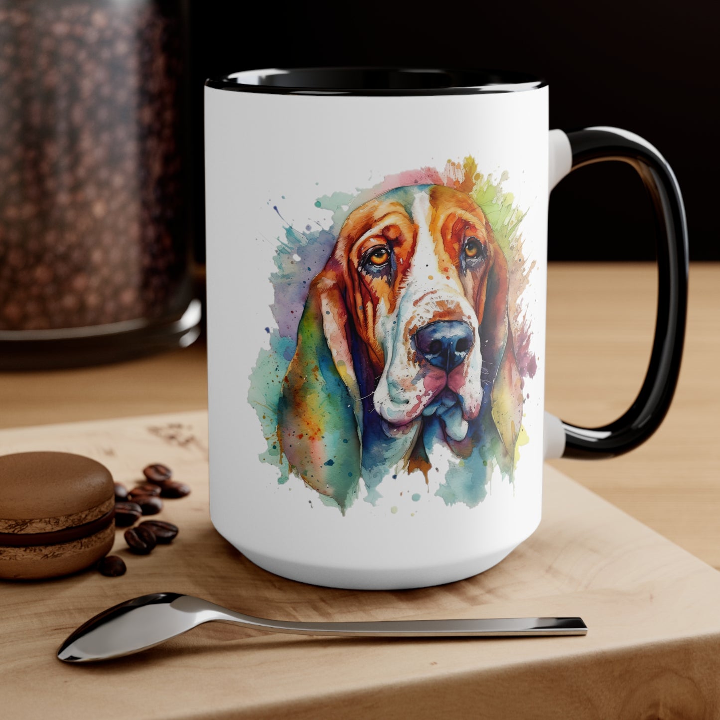 Basset Hound 1 Accent Mugs