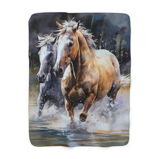 Horse Rescue 18 Sherpa Fleece Blanket