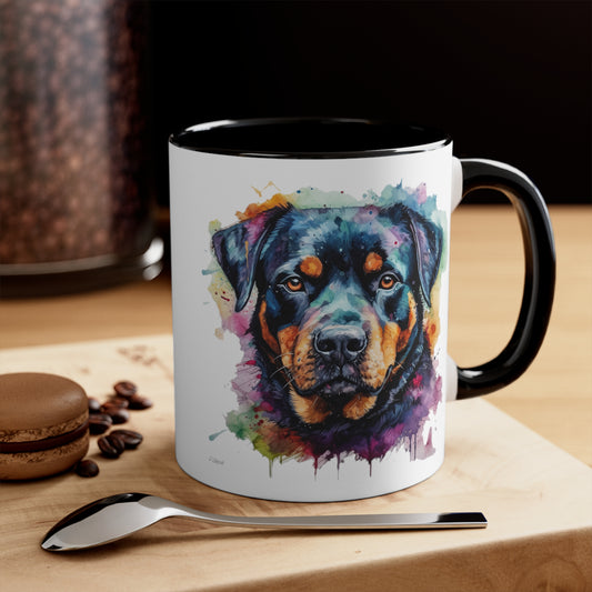 Rottweiler 2 Accent Mugs