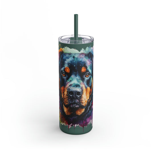 Rottweiler 2 Maars Maker Skinny Matte Tumbler, 20oz
