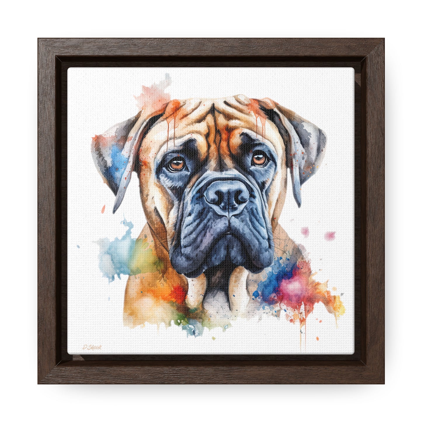 Bullmastiff 2 Gallery Canvas Wraps, Square Frame