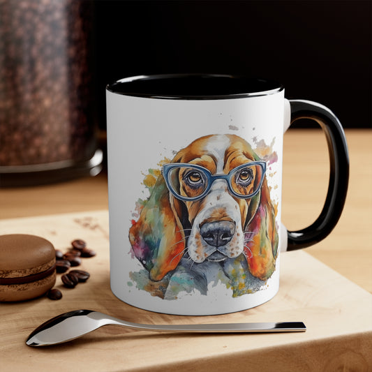 Basset Hound 5 Accent Mugs
