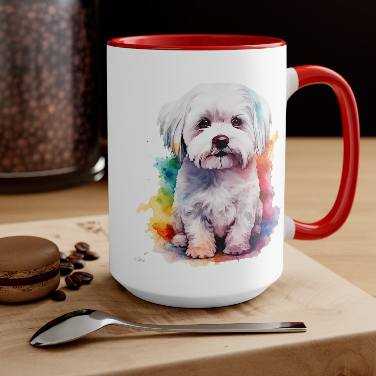 Maltese Dog 3 Accent Mugs