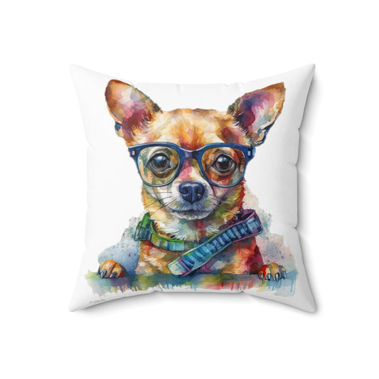 Chihuahua 4 Spun Polyester Square Pillow