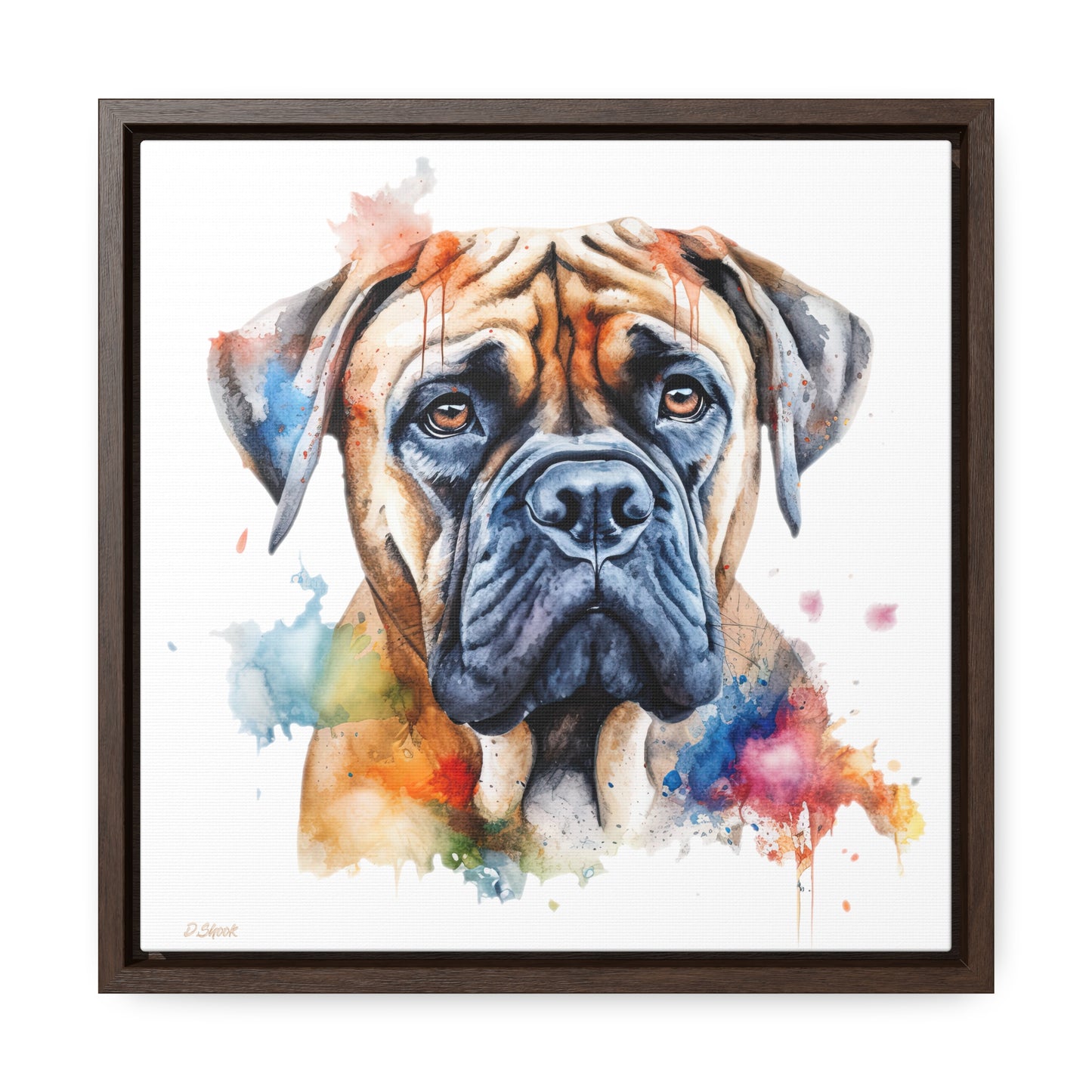Bullmastiff 2 Gallery Canvas Wraps, Square Frame