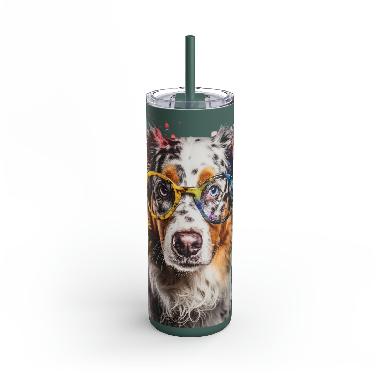 Australian Shepherd 4 Maars Maker Skinny Matte Tumbler, 20oz