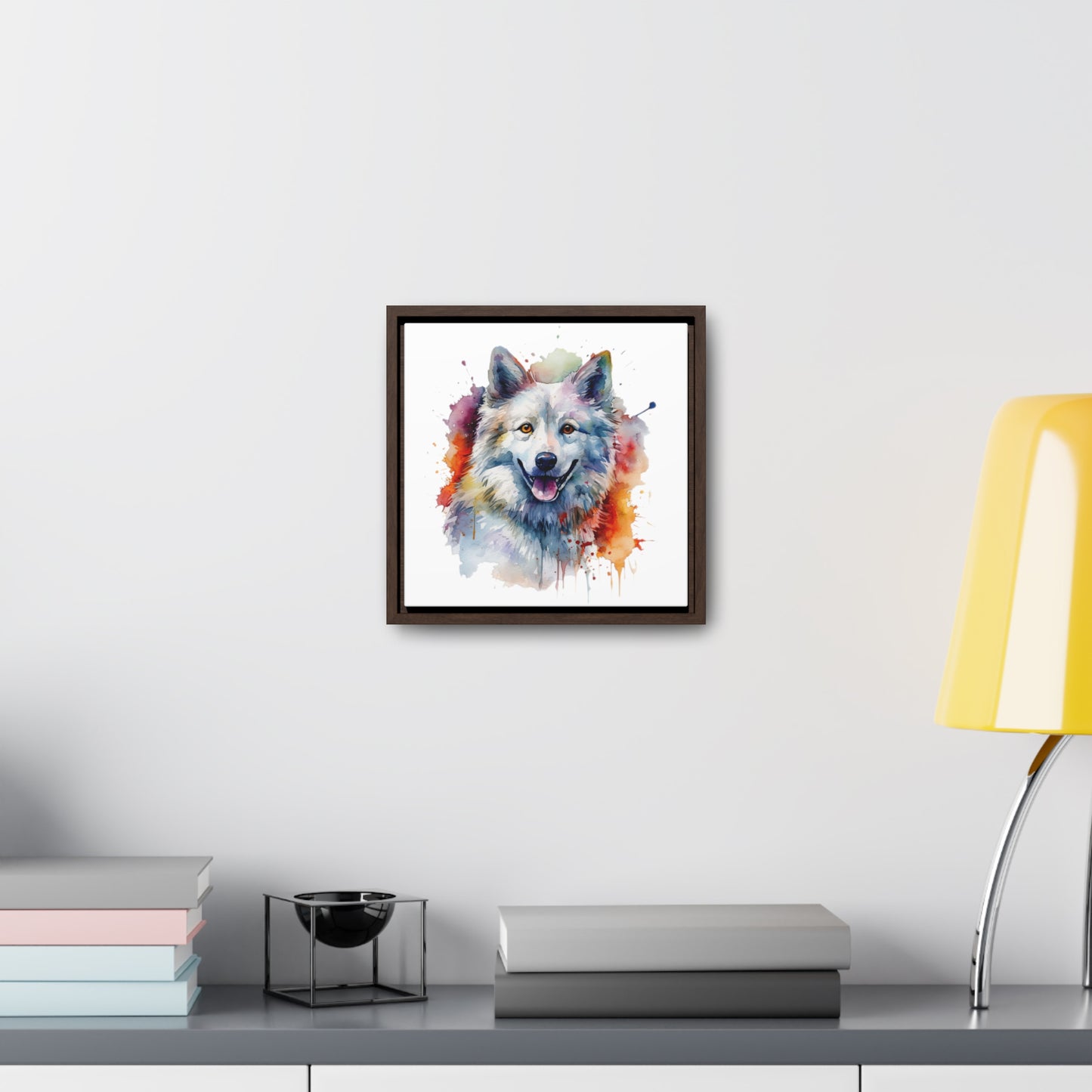 American Eskimo Dog 3 Gallery Canvas Wraps, Square Frame