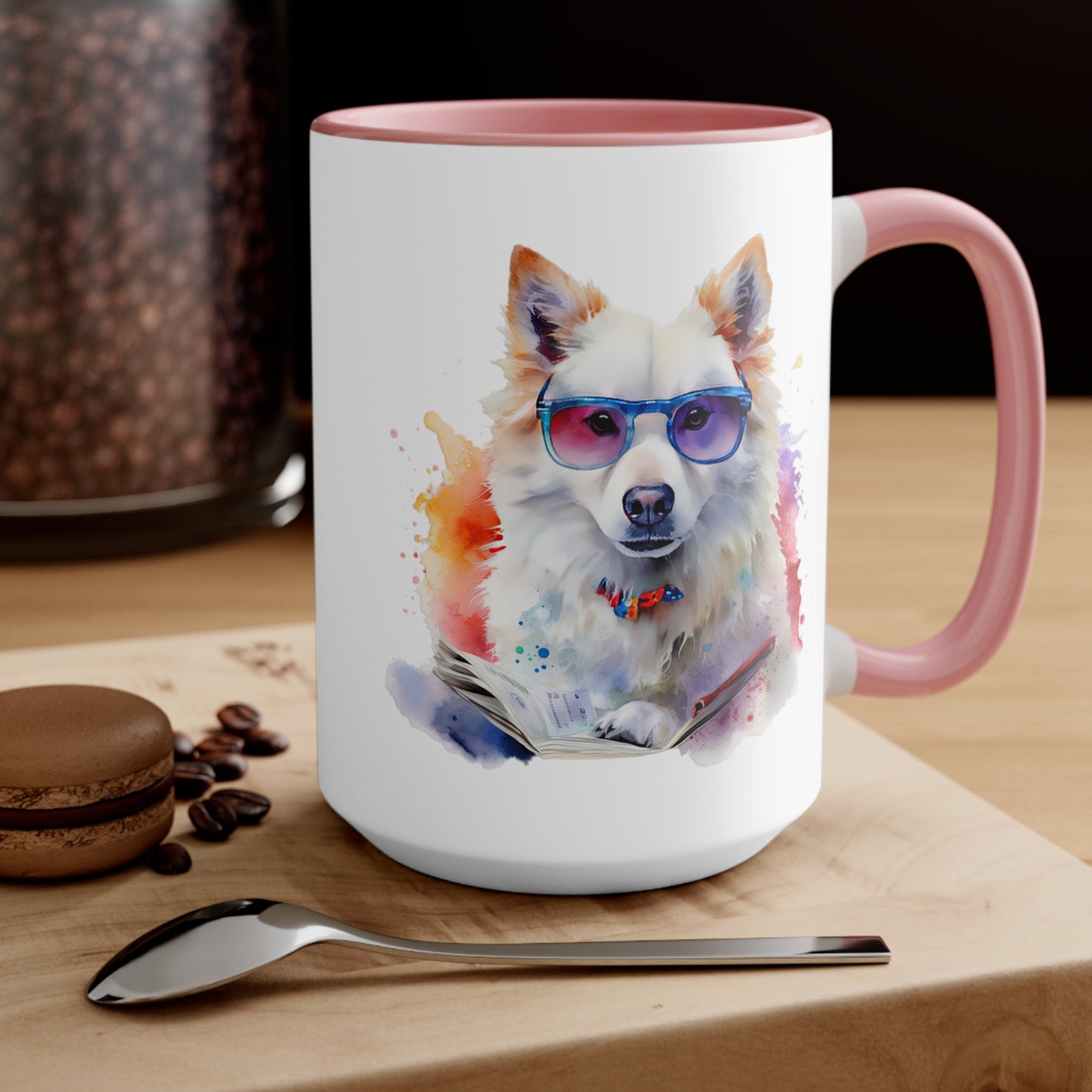 American Eskimo Dog 4 Accent Mugs