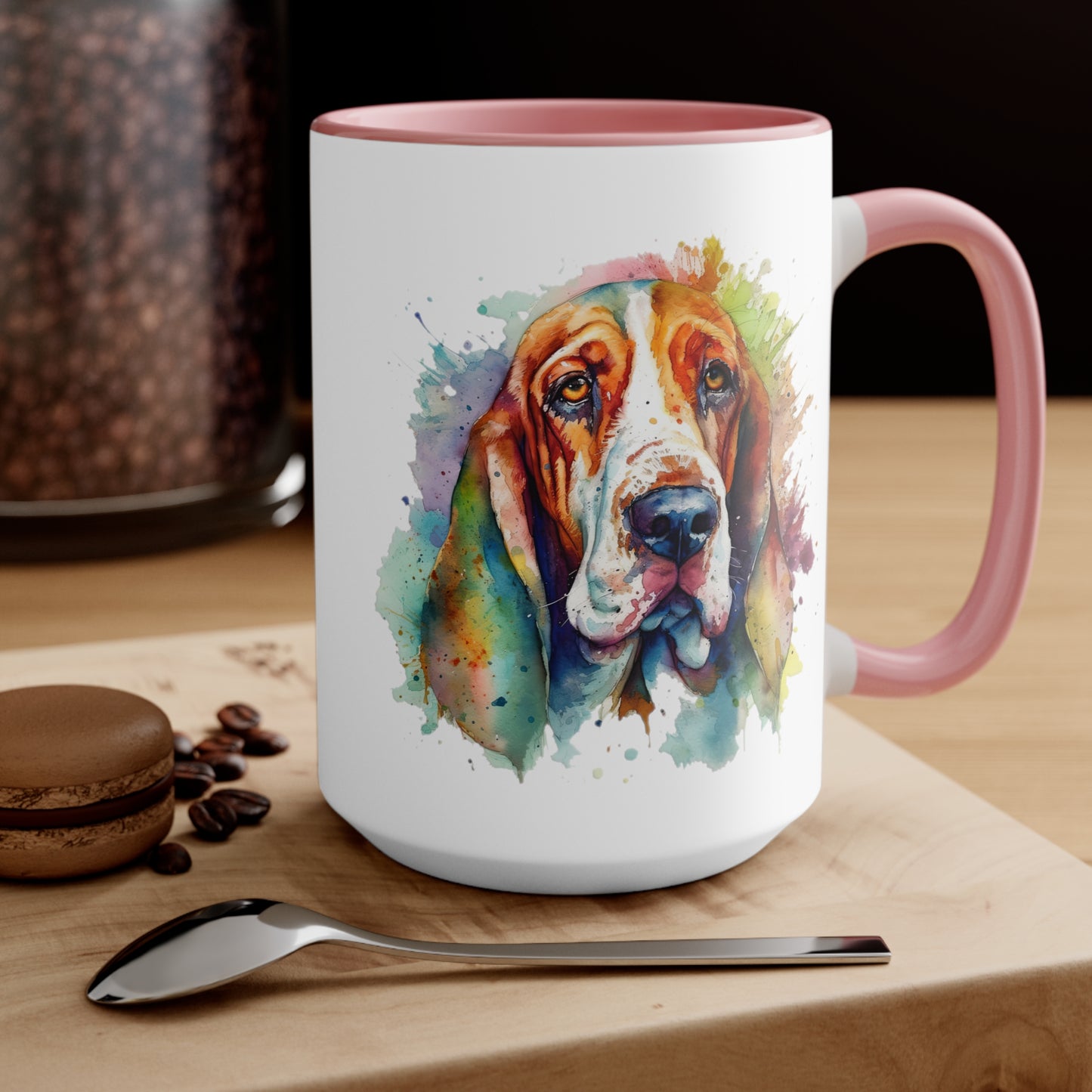 Basset Hound 1 Accent Mugs