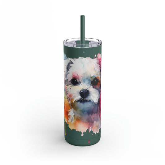 Maltese Dog 1 Maars Maker Skinny Matte Tumbler, 20oz