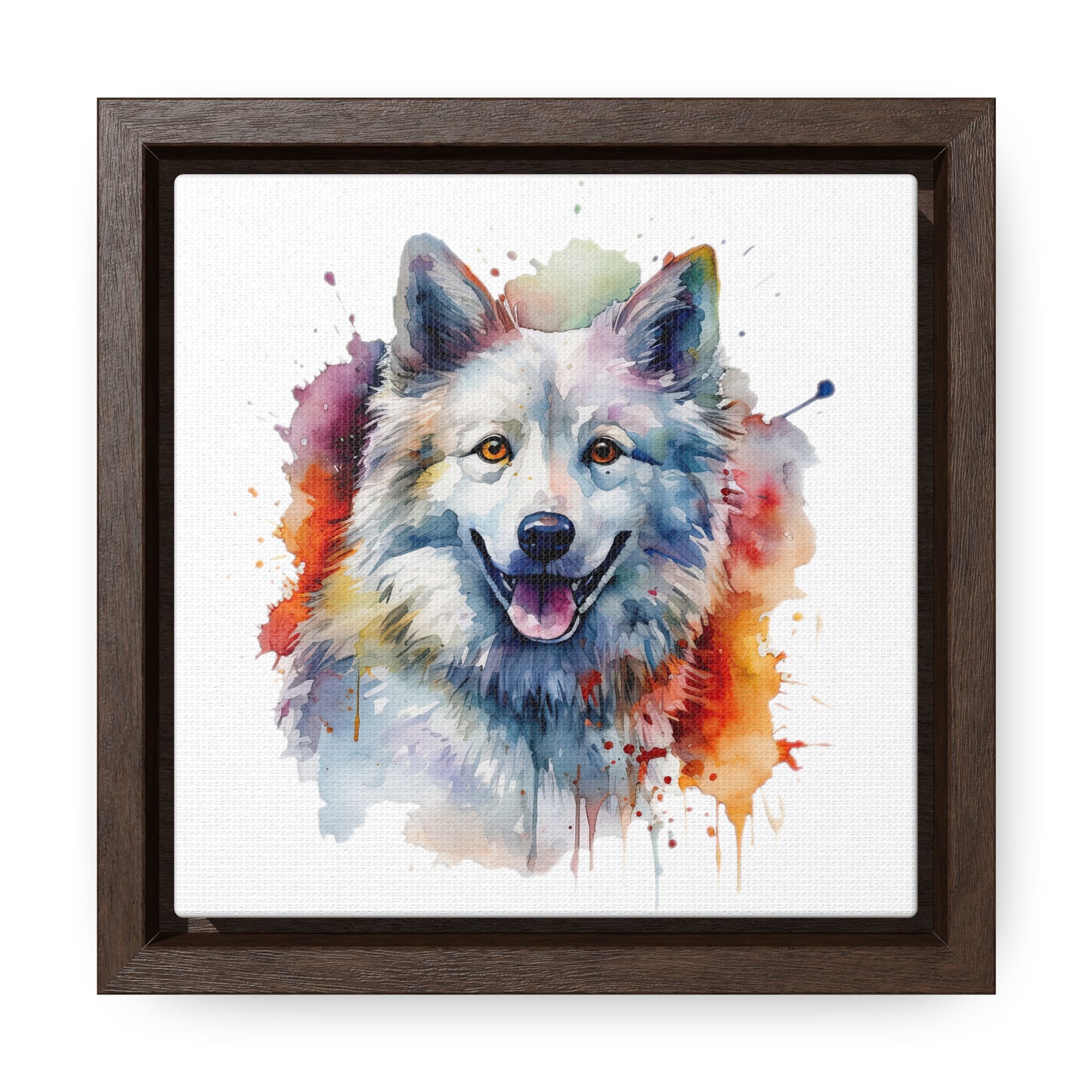 American Eskimo Dog 3 Gallery Canvas Wraps, Square Frame