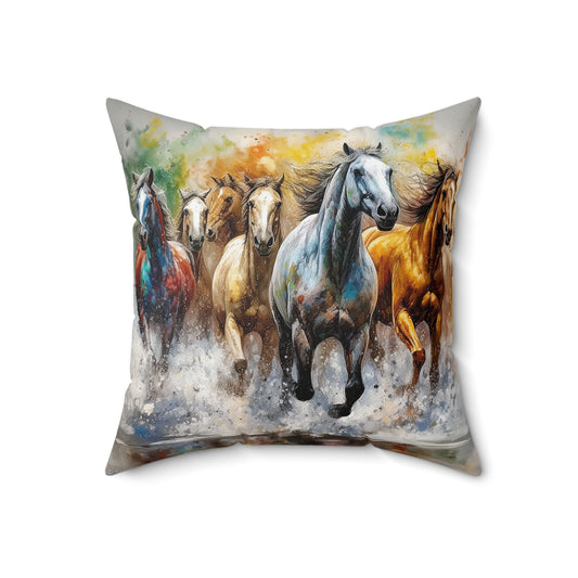 Horse Rescue 16 Spun Polyester Square Pillow