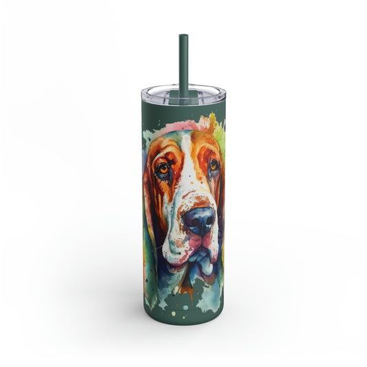 Basset Hound 1 Maars Maker Skinny Matte Tumbler, 20oz