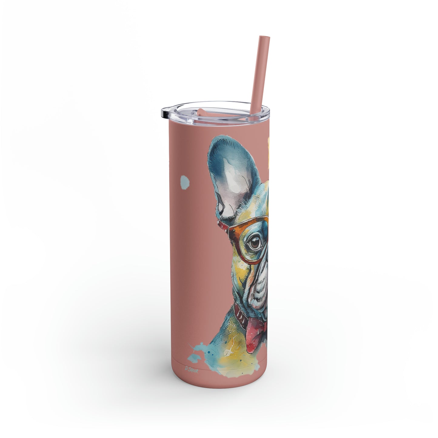 French Bulldog 5 Maars Maker Skinny Matte Tumbler, 20oz