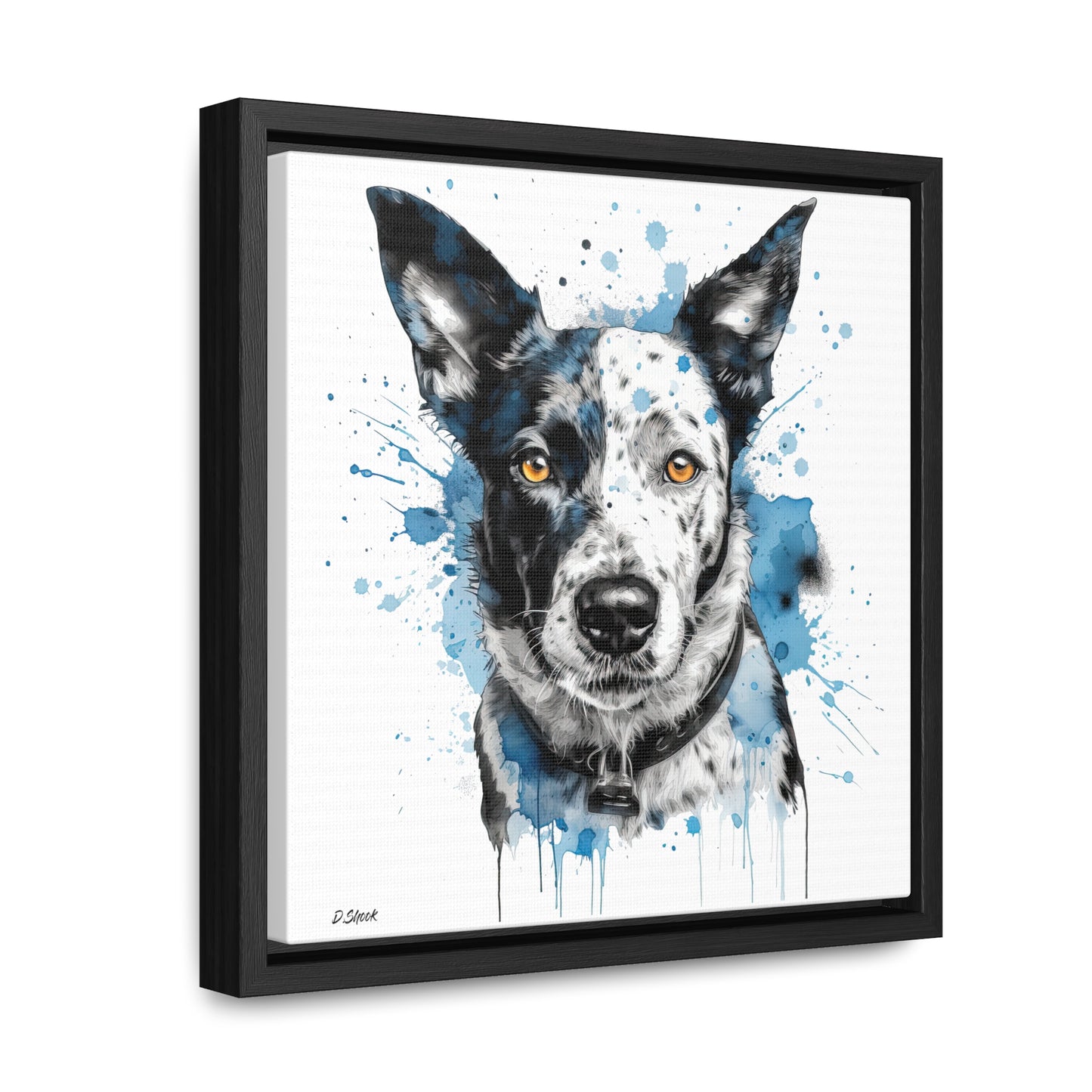Blue Heeler 3 Gallery Canvas Wraps, Square Frame