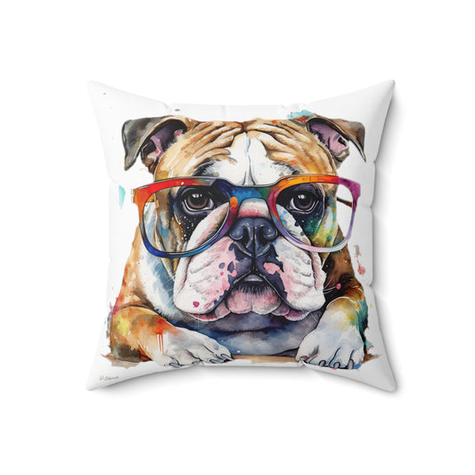 Bulldog 5 Spun Polyester Square Pillow