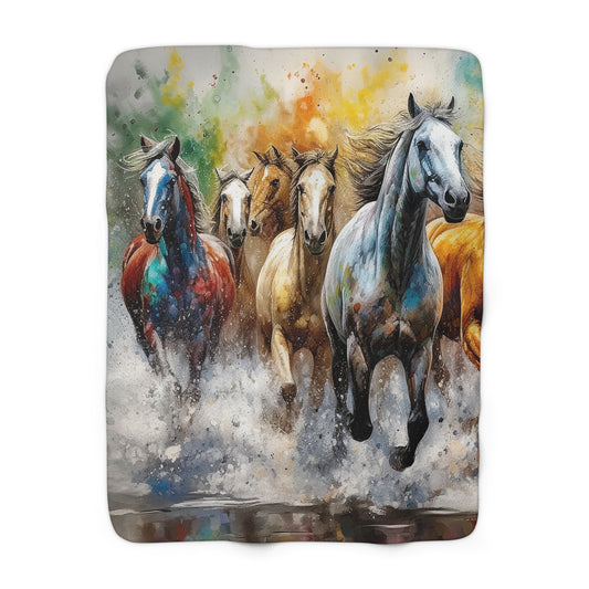 Horse Rescue 16 Sherpa Fleece Blanket