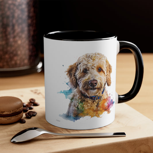 Mini Golden Doodle 3 Accent Mugs