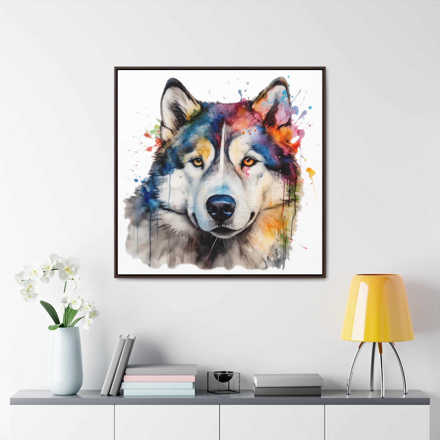 Alaskan Malamute 3 Gallery Canvas Wraps, Square Frame