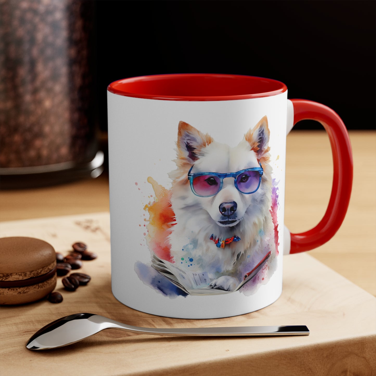 American Eskimo Dog 4 Accent Mugs