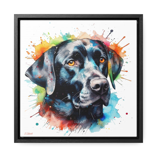Black Lab 5 Gallery Canvas Wraps, Square Frame