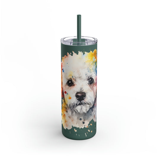 Bichon Frise 2 Maars Maker Skinny Matte Tumbler, 20oz