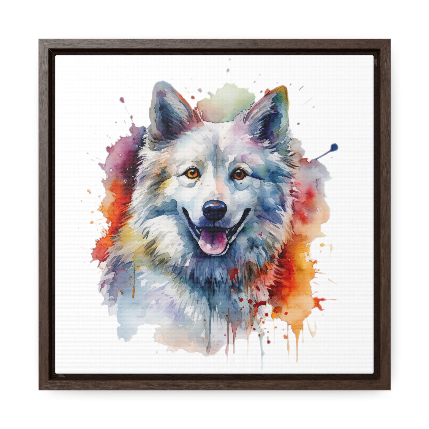 American Eskimo Dog 3 Gallery Canvas Wraps, Square Frame