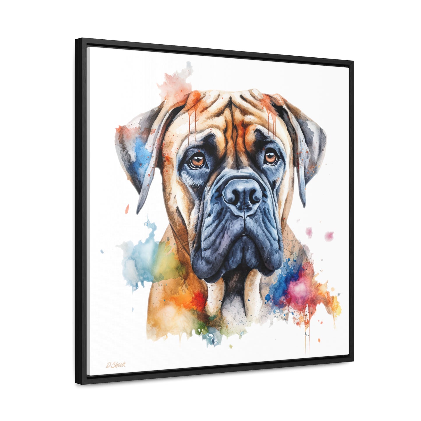 Bullmastiff 2 Gallery Canvas Wraps, Square Frame
