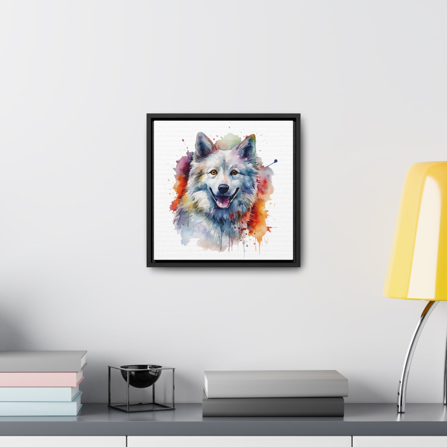 American Eskimo Dog 3 Gallery Canvas Wraps, Square Frame