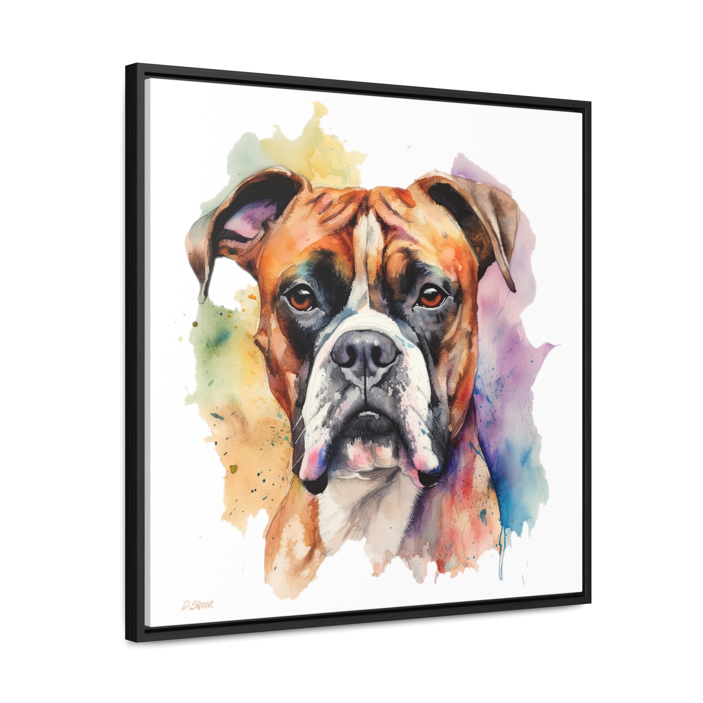 Boxer 2 Gallery Canvas Wraps, Square Frame