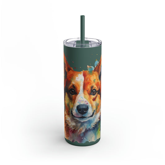 Pembroke Welsh Corgi 2 Maars Maker Skinny Matte Tumbler, 20oz