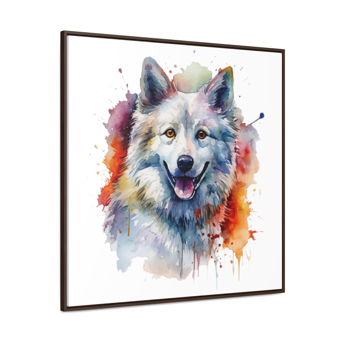American Eskimo Dog 3 Gallery Canvas Wraps, Square Frame