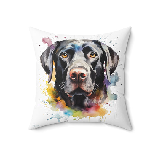 Black Lab 6 Spun Polyester Square Pillow