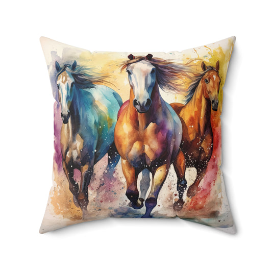 Horse Rescue 8 Spun Polyester Square Pillow