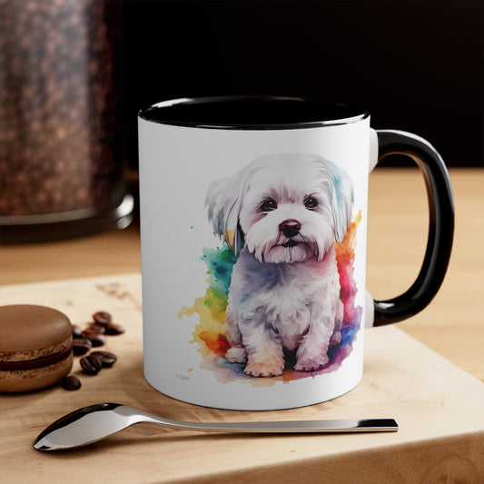 Maltese Dog 3 Accent Mugs