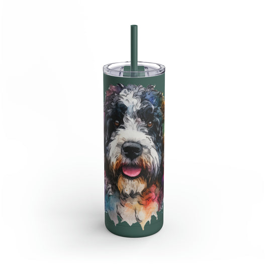 Portuguese Water Dog 2 Maars Maker Skinny Matte Tumbler, 20oz