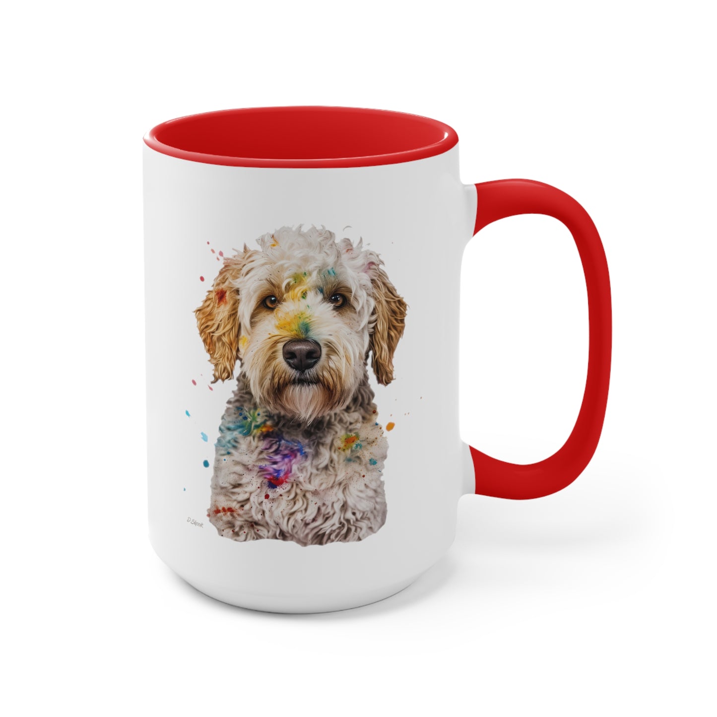 Mini Golden Doodle 2 Accent Mugs