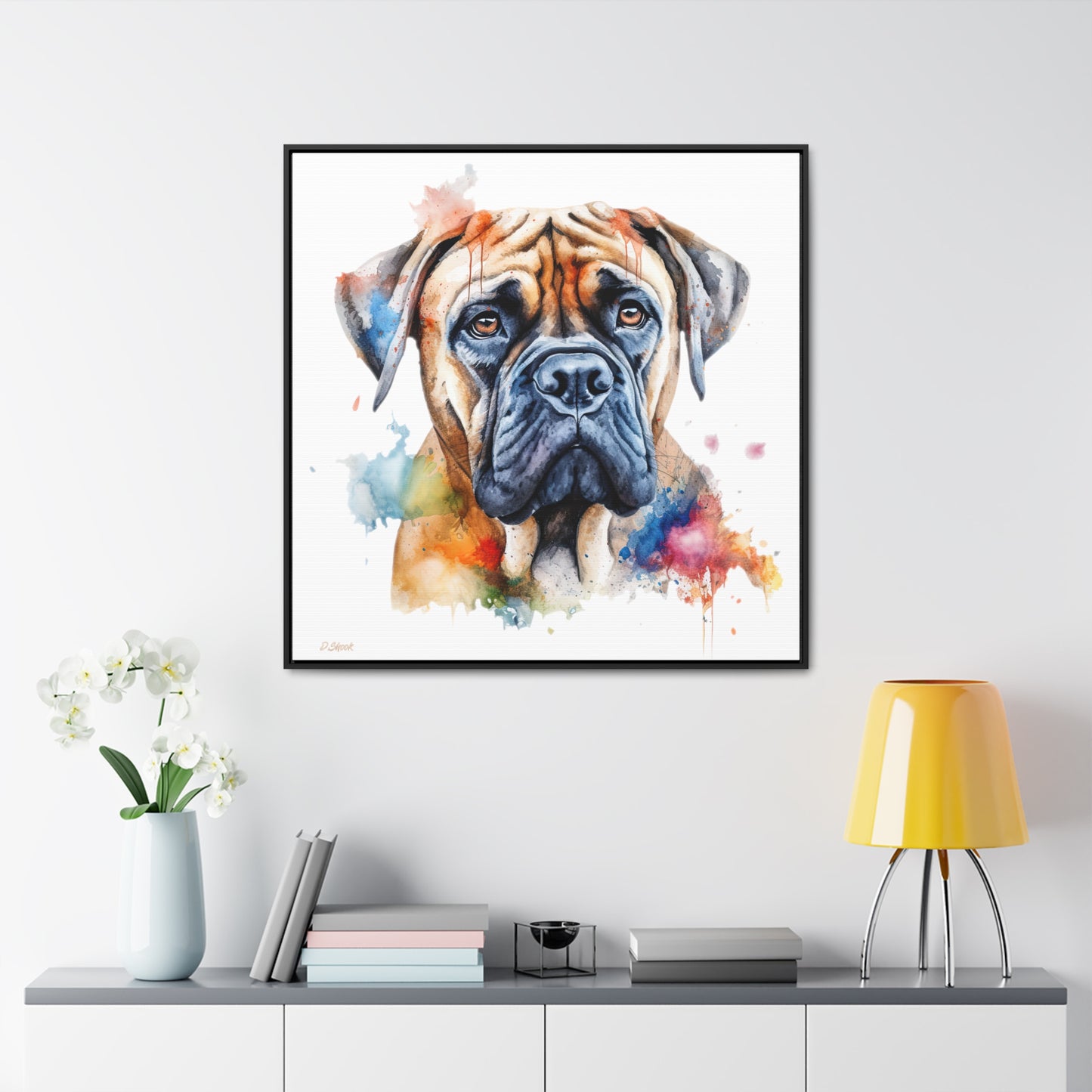 Bullmastiff 2 Gallery Canvas Wraps, Square Frame