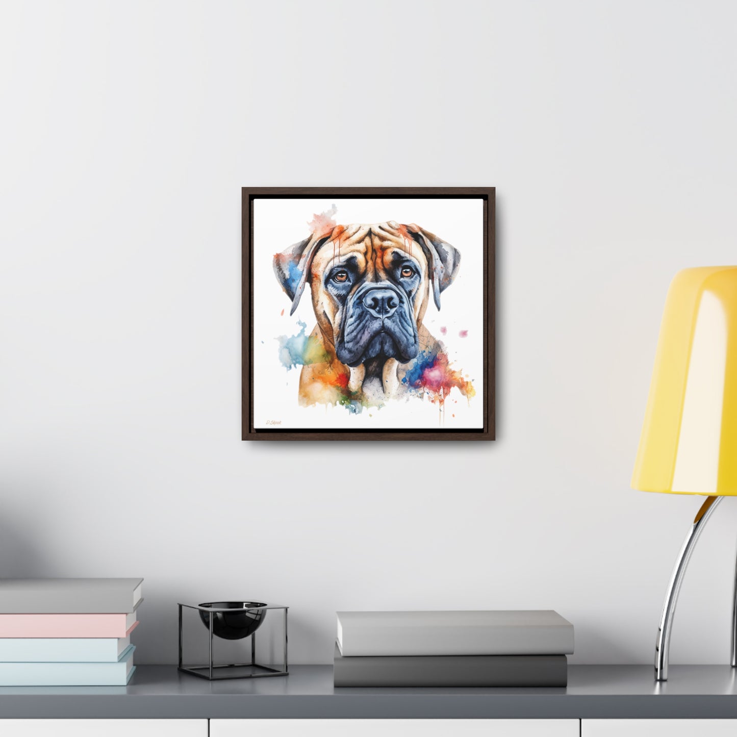 Bullmastiff 2 Gallery Canvas Wraps, Square Frame