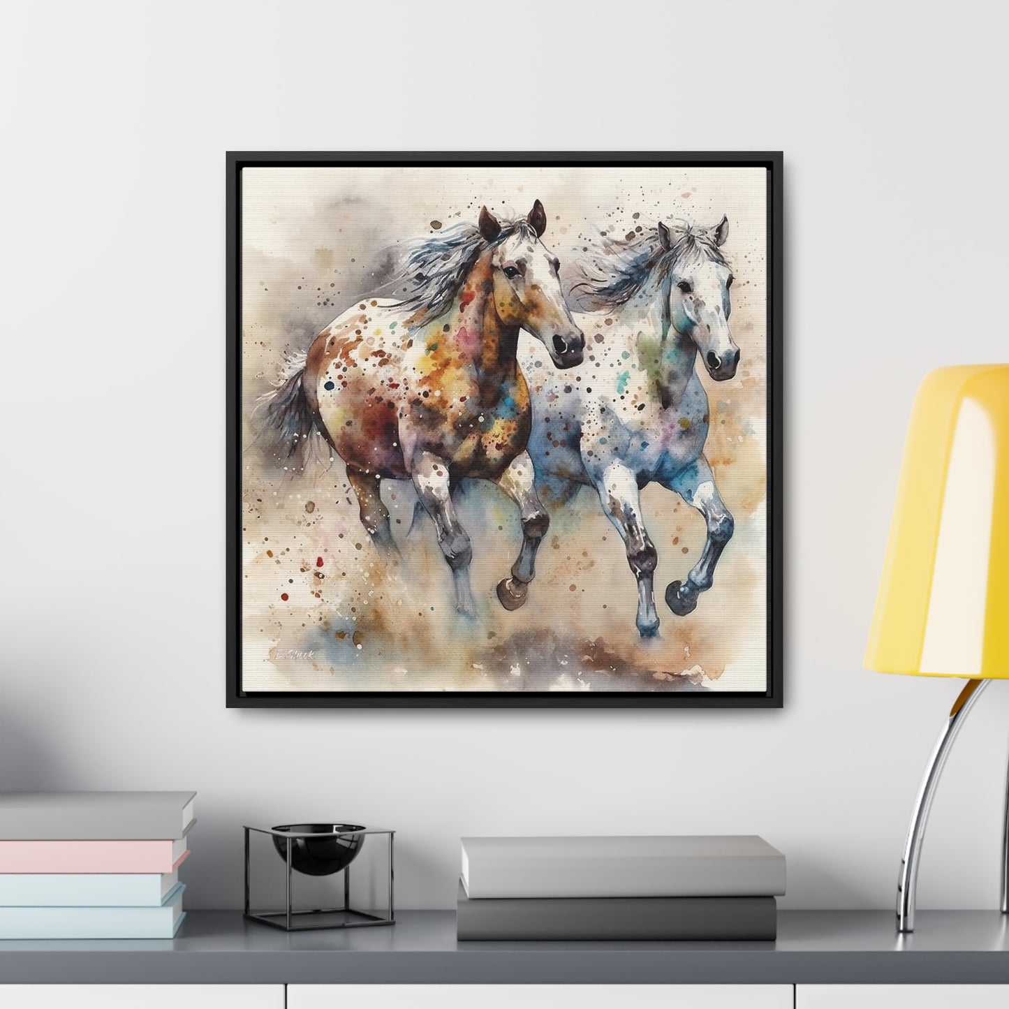 Wild Appaloosa Horses Gallery Canvas Wraps, Square Frame