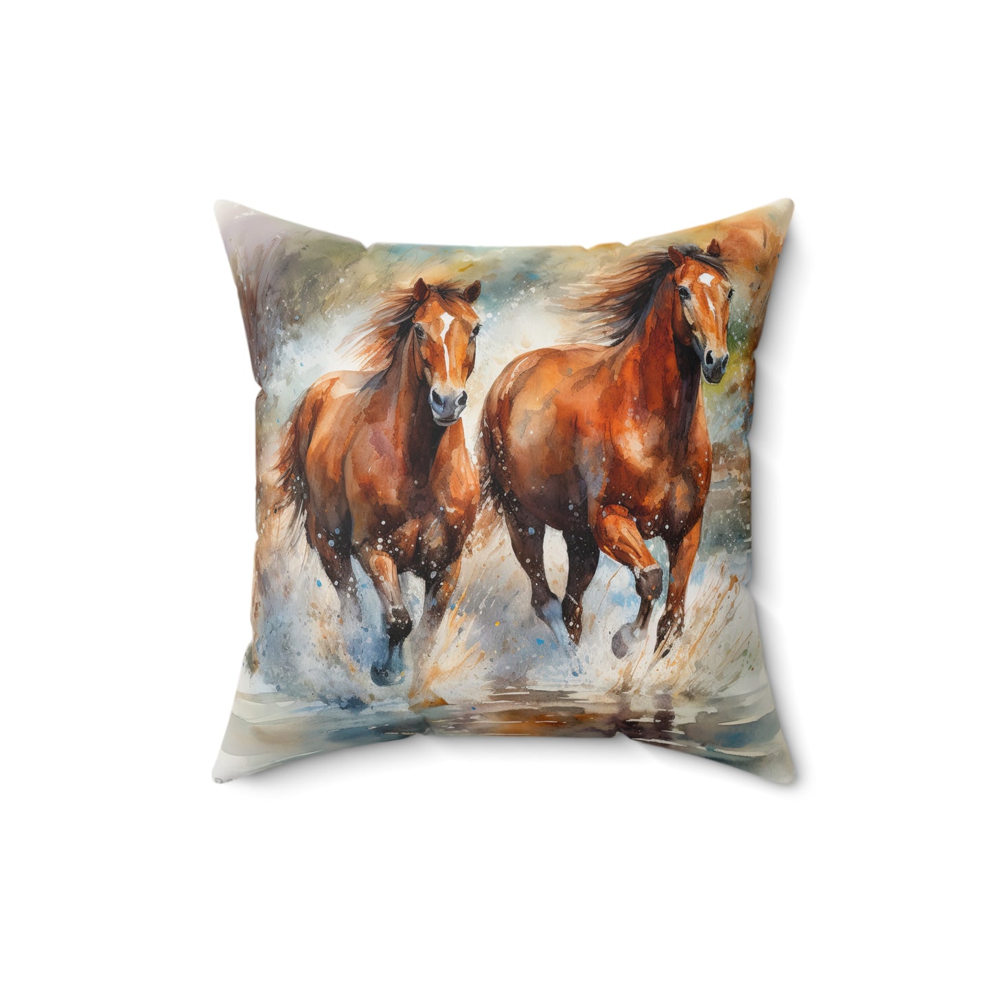 Horse Rescue 17 Spun Polyester Square Pillow