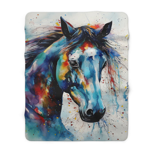 Horse Rescue 5B Sherpa Fleece Blanket