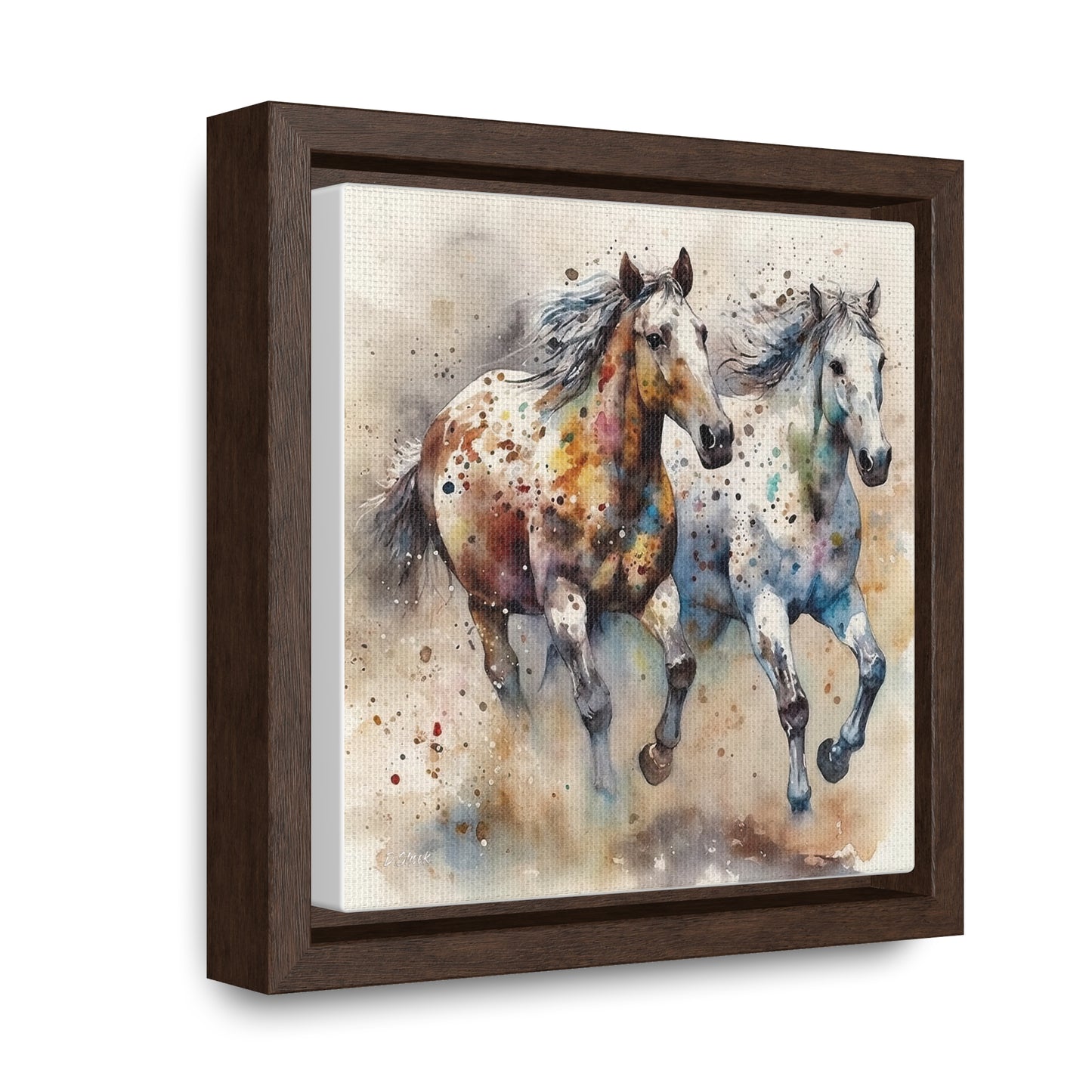 Wild Appaloosa Horses Gallery Canvas Wraps, Square Frame