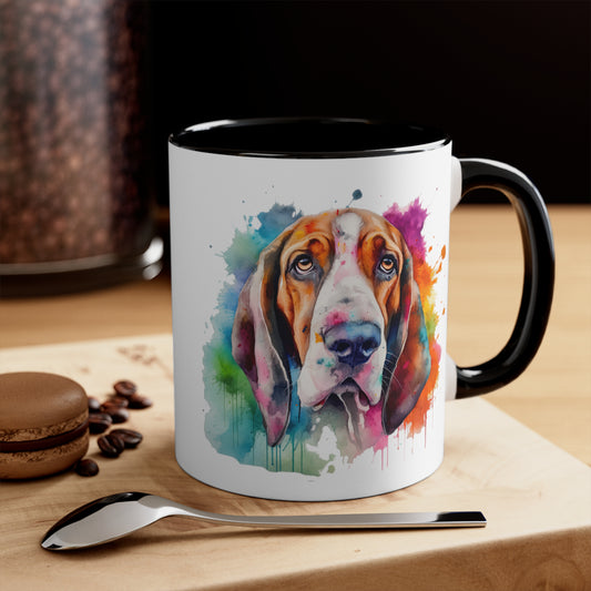 Basset Hound 3 Accent Mugs