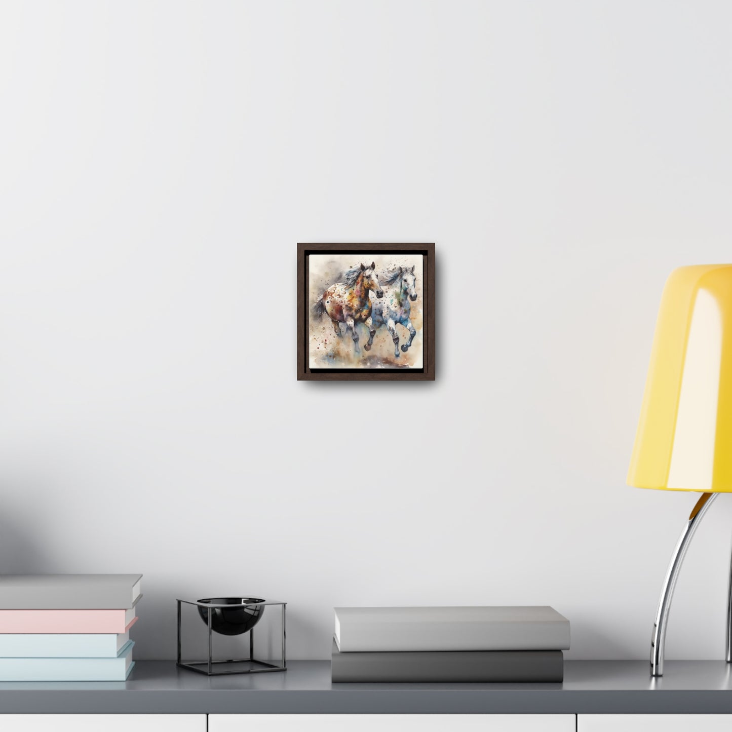 Wild Appaloosa Horses Gallery Canvas Wraps, Square Frame