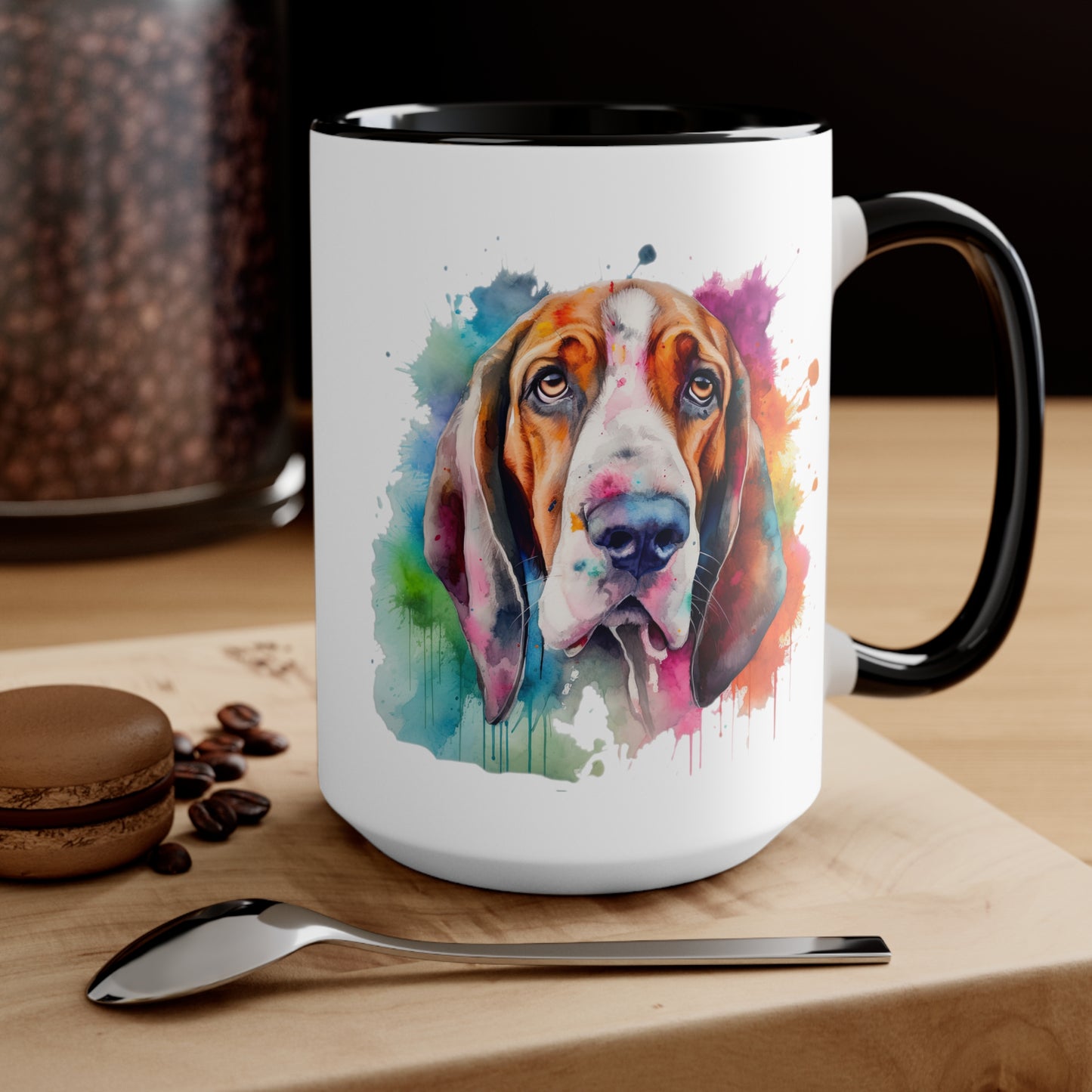 Basset Hound 3 Accent Mugs