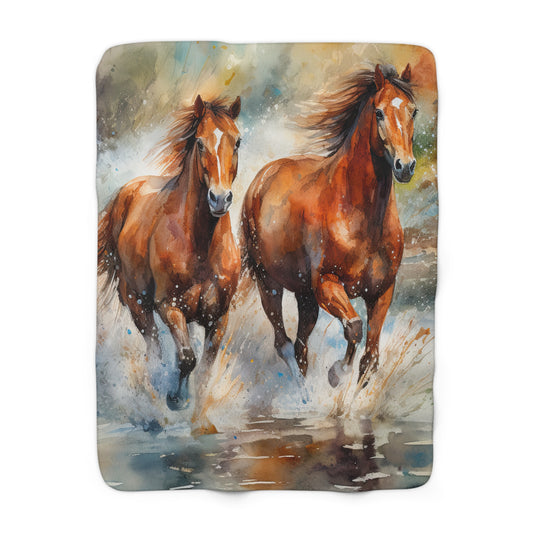 Horse Rescue 17 Sherpa Fleece Blanket