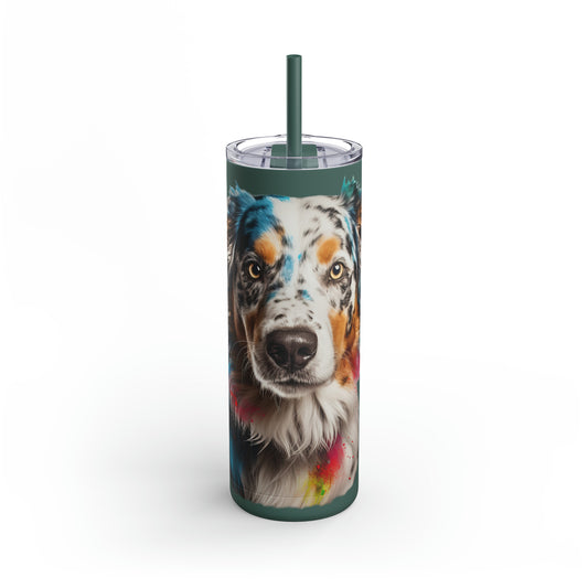 Australian Shepherd 3 Maars Maker Skinny Matte Tumbler, 20oz